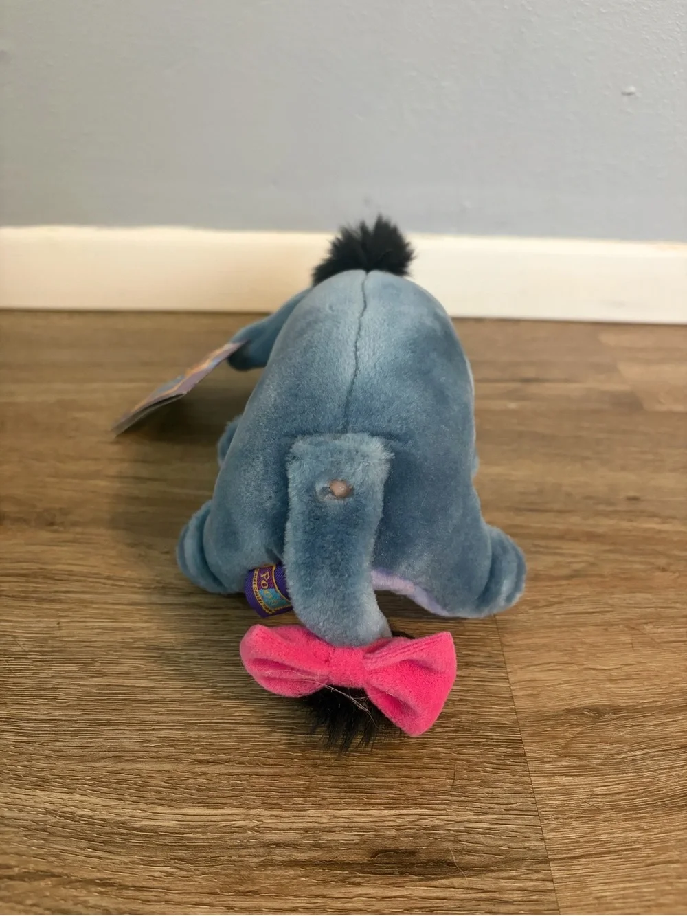GUND Eeyore Plush - Blue with Pink Tail Detail